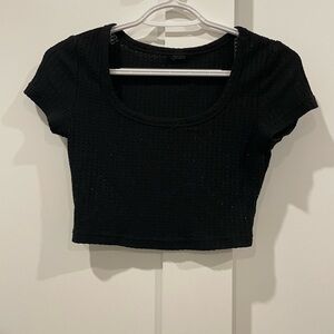 Waffle knit crop top